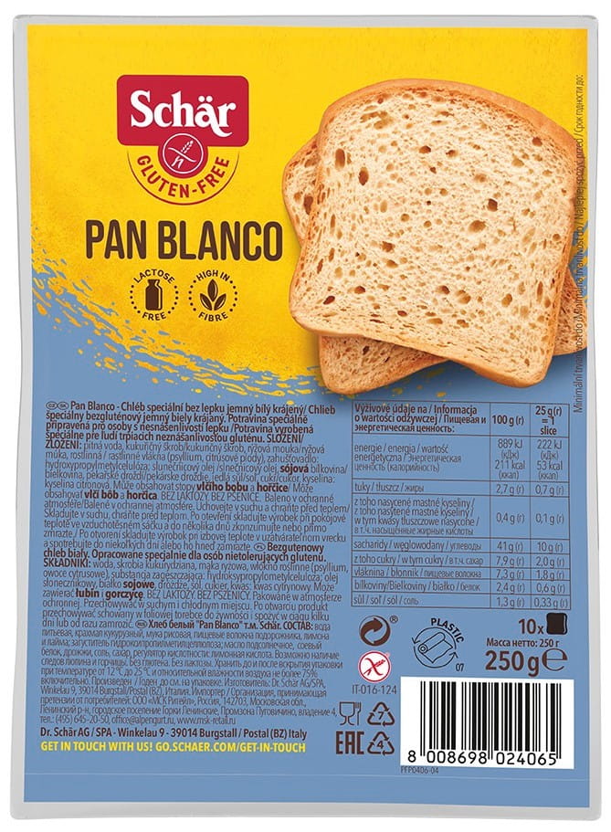 Pan blanco glutenfreies Weißbrot 250 g SCHÄR