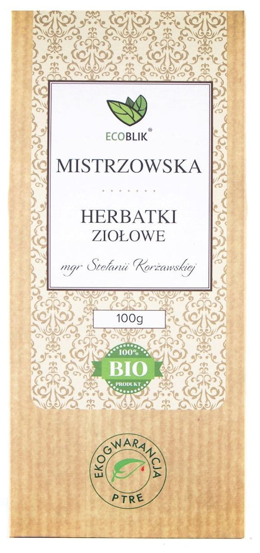 Bio Meistertee von ECOBLIK, 100 g, lose Teeblätter in einer nachhaltigen Verpackung, frisch und aromatisch.