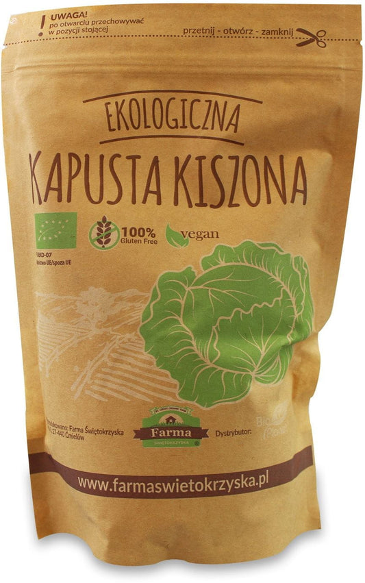 Biogo glutenfreies Bio-Sauerkraut in Doypack, 980 g, mit frischen, fermentierten Kohlstücken, naturbelassen und vegan.