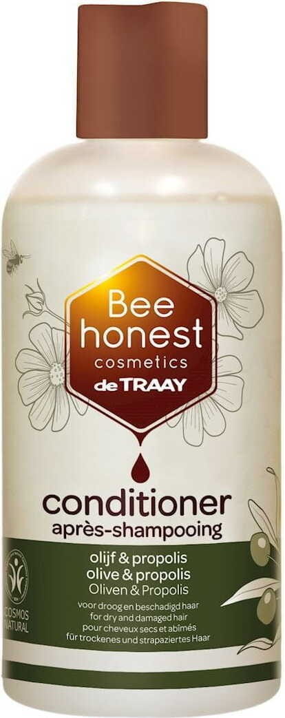 Conditioner für trockenes und strapaziertes Haar mit Olive und Propolis, BEE HONEST, 250 ml, pflegende Haarspülung