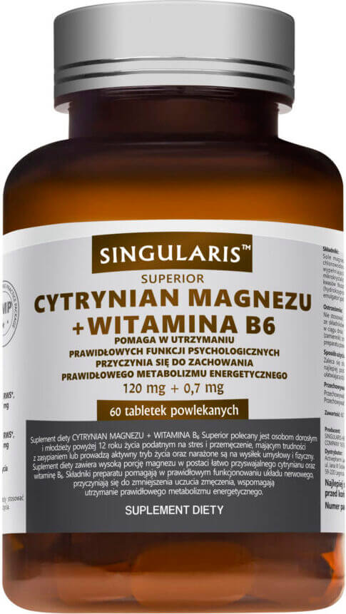 Magnesiumcitrat 120 MG + Vitamin B6 07 MG 60 Tabletten SINGULARIS