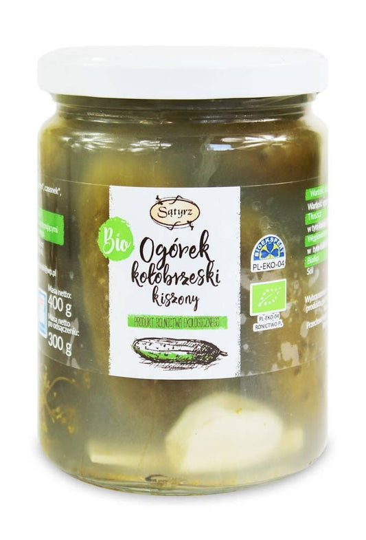 Eingelegte Bio-Gurke von biogo in 400 g Glas, frisch und knackig, ideal für Salate und Snacks.