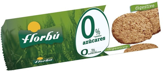 Zuckerfreie Digestif Kekse von FLORBU, 200 g, knusprige Kekse ohne Zuckerzusatz auf einem weißen Teller.
