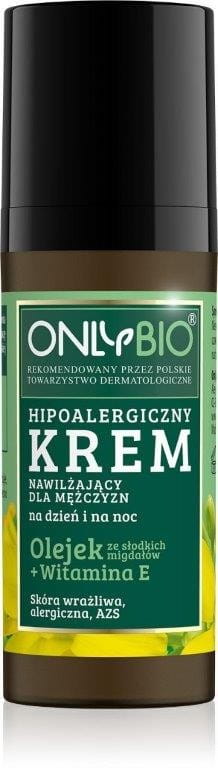 Hypoallergene Gesichtscreme für Männer Tag und Nacht feuchtigkeitsspendendes Mandelöl + Vitamin E eco 50 ml - NUR BIO