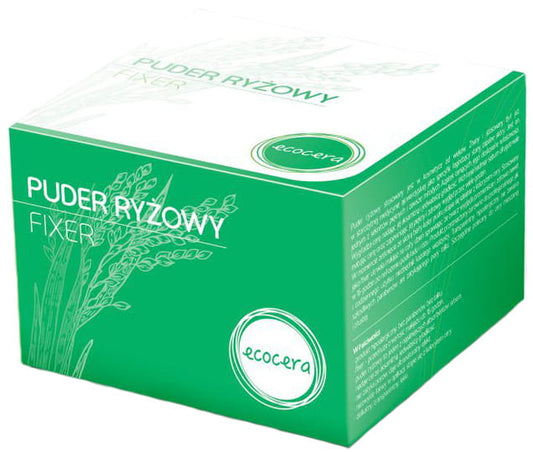 Biogo Fixierer Reispulver 15g aus ECOCERA in einer weißen Verpackung, feines Reispulver für natürliche Bindung.