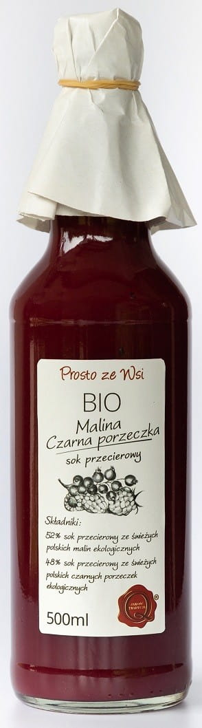 Himbeerpüreesaft - schwarze Johannisbeere BIO 500 ml - GERADE AUS DEM LAND