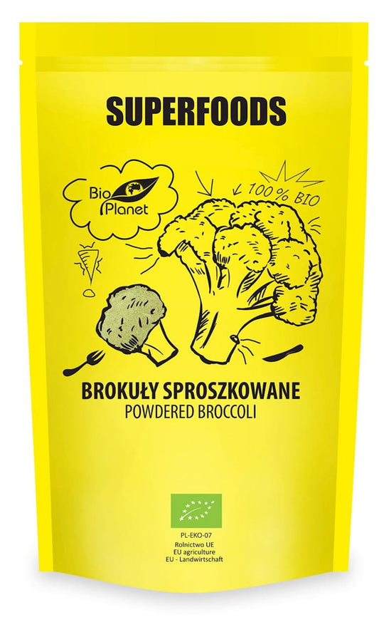 Bio Brokkolipulver von BIO PLANET in 150 g Dose, frisches grünes Pulver für gesunde Ernährung.