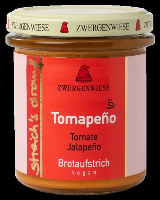 Gemüsepaste mit Jalapenopfeffer von ZWERGENWIESE, glutenfrei, Bio, 160 g, cremige grüne Paste mit grünen Jalapenos.