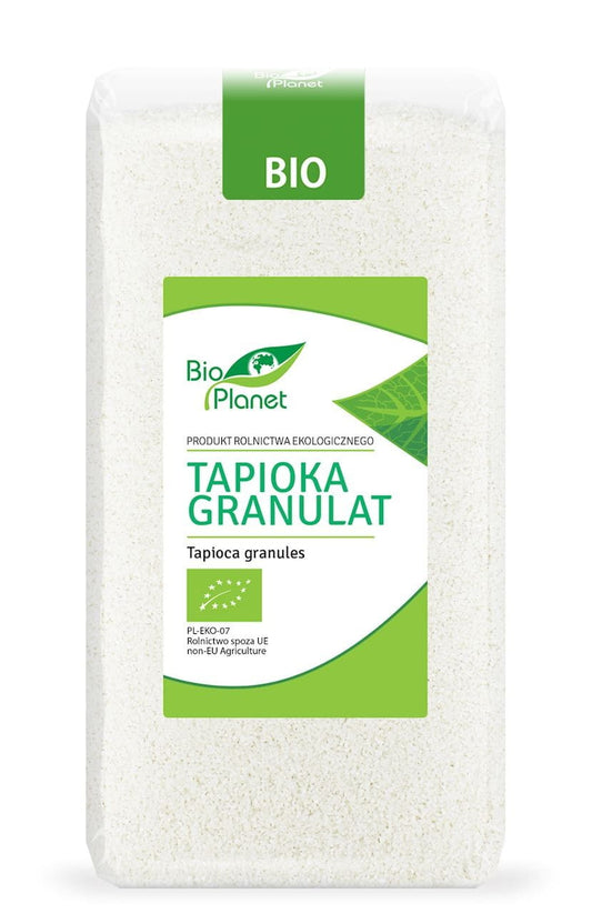 Bio Tapioka-Granulat von BIO PLANET, 500 g, rohes Tapiokapulver in transparent Verpackung, für Kochen und Backen