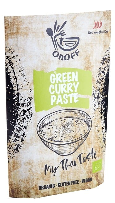 Grüne Bio-Currypaste von ONOFF SPICES, glutenfrei, 50 g Beutel, frische thailändische Gewürzpaste für Gerichte