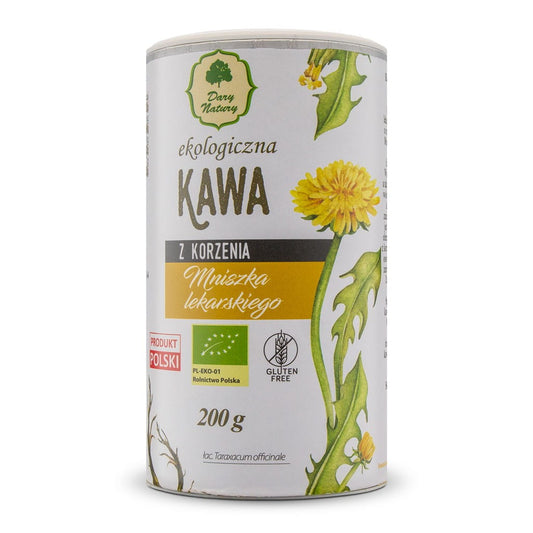 Bio glutenfreier Löwenzahnwurzelkaffee von DARY NATURY in 200 g Packung, natürlicher Kaffeeersatz aus Löwenzahnwurzel