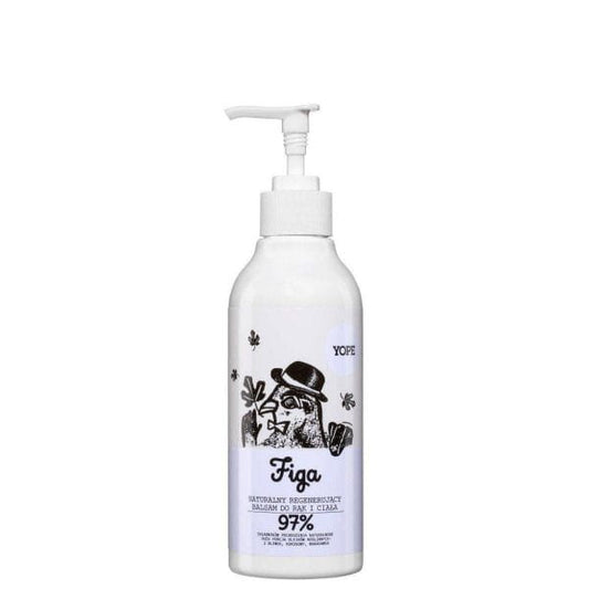 Feige Hand- und Körperlotion von YOPE, 300 ml Flasche mit cremiger Textur und duftendem Feigenaroma.