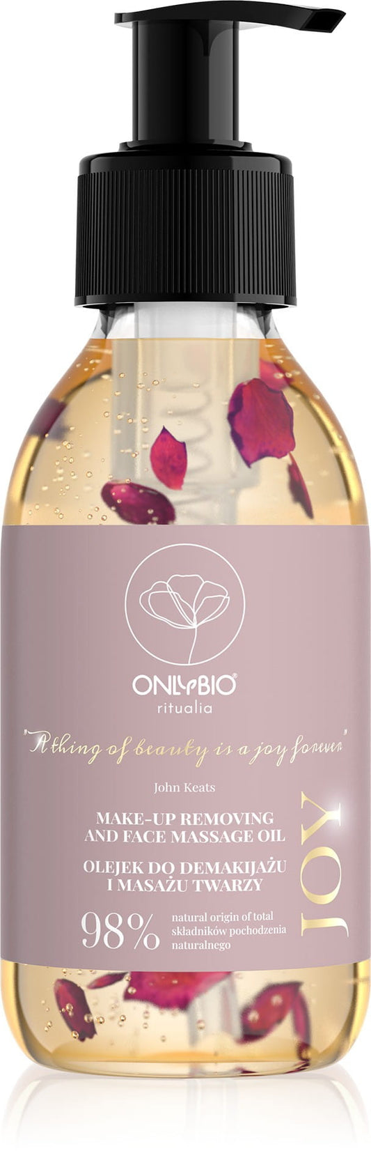 Sanftes BIO-Gesichtsöl zur Abschmink- und Massageanwendung, 150 ml, von ONLY BIO, mit natürlichen Inhaltsstoffen.