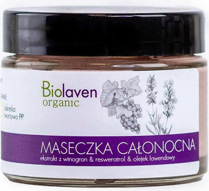 Nachtmaske mit Traubenextrakt Resveratrol Lavendelöl 45ml - BIOLAVEN SYLVECO