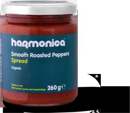 Bio Balkan-Lutenica-Sauce von HARMONICA in 260 g Glas, glatt und würzig, ideal für mediterrane Gerichte.