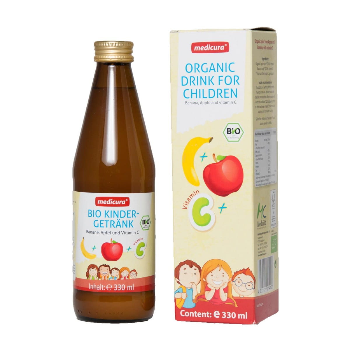 Apfel- und Bananensaft für Kinder BIO 330 ml - MEDICURA