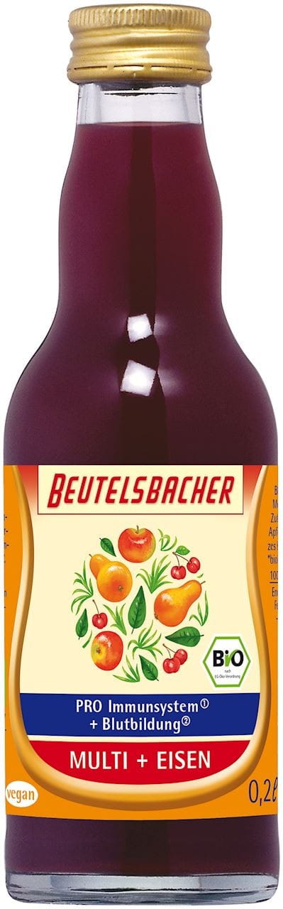 Fruchtshot mit jungem Weizen BIO von Beutelsbacher in 200 ml Flasche, fruchtig und naturbelassen.