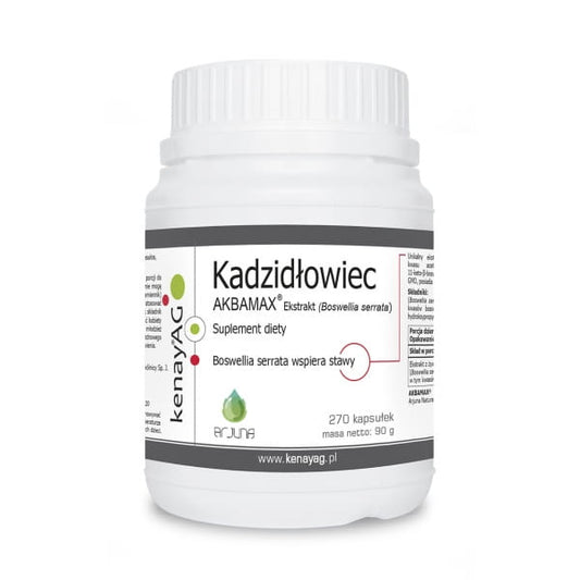 Boswellia Weihrauch Akbamax Kapseln von KENAY, 270 Stück, Nahaufnahme der braunen Kapseln in einer Verpackung.
