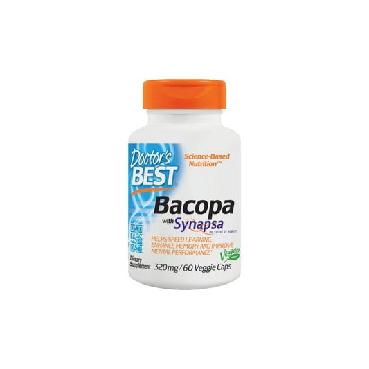 Bacopa Monnieri Kapseln von DOCTOR'S BEST, Bakopa Brahmi für Gehirnfunktion und Gedächtnis, 60 Kapseln, natürliche Nahrungsergänzung