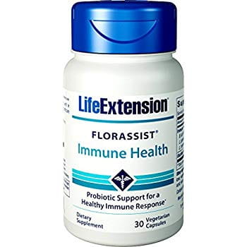 LIFE EXTENSION Florassist Immungesundheit, 30 Kapseln, Verpackung mit grüner und weißer Flasche, Nahrungsergänzungsmittel