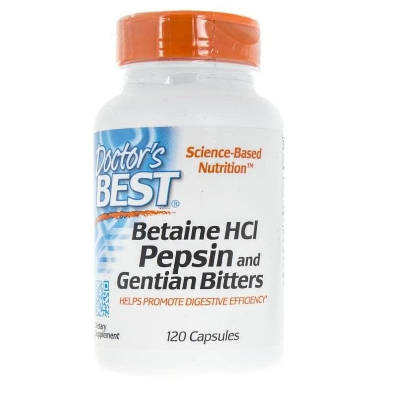 Betain HCL und Pepsin und Enzianwurzel 120 Kapseln DOCTOR'S BEST Hauptbild