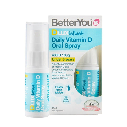 D400 Säugling Vitamin D Tropfen von BETTERYOU, 15 ml Flasche mit Pipette für die tägliche Säuglingspflege.