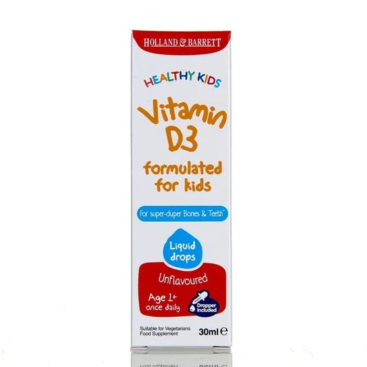 Kinder Vitamin D3 Tropfen von HOLLAND & BARRETT in 30 ml Flasche, für gesunde Knochen und Immunsystem bei Kindern
