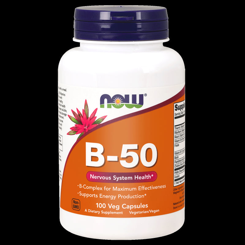 Vitamin B50 Vitamin B-Komplex 100 Kapseln NOW FOODS