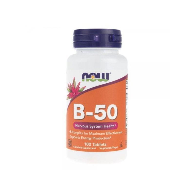 Vitamin B50 Komplex von Vitaminen B 100 Tabletten NOW FOODS