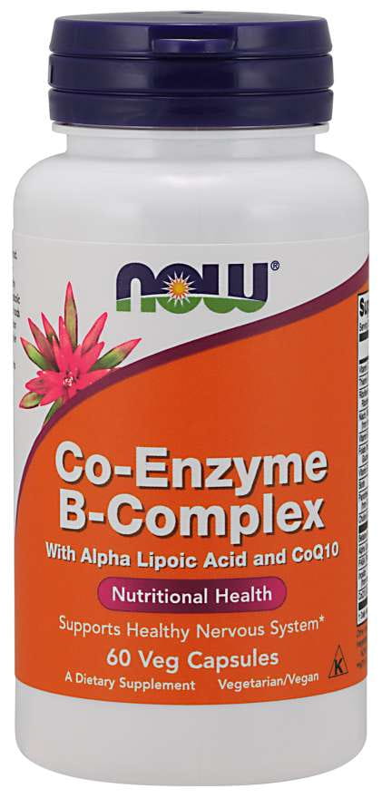 Coenzym B COMPLEX Komplex aus Bi-Vitaminen Alpha-Liponsäure und Coenzym Q10 60 Kapseln NOW FOODS