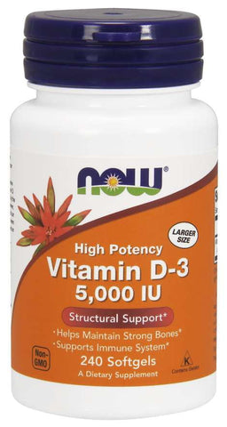 Vitamin D3 5000 IE 125 mcg 240 Kapseln NOW FOODS