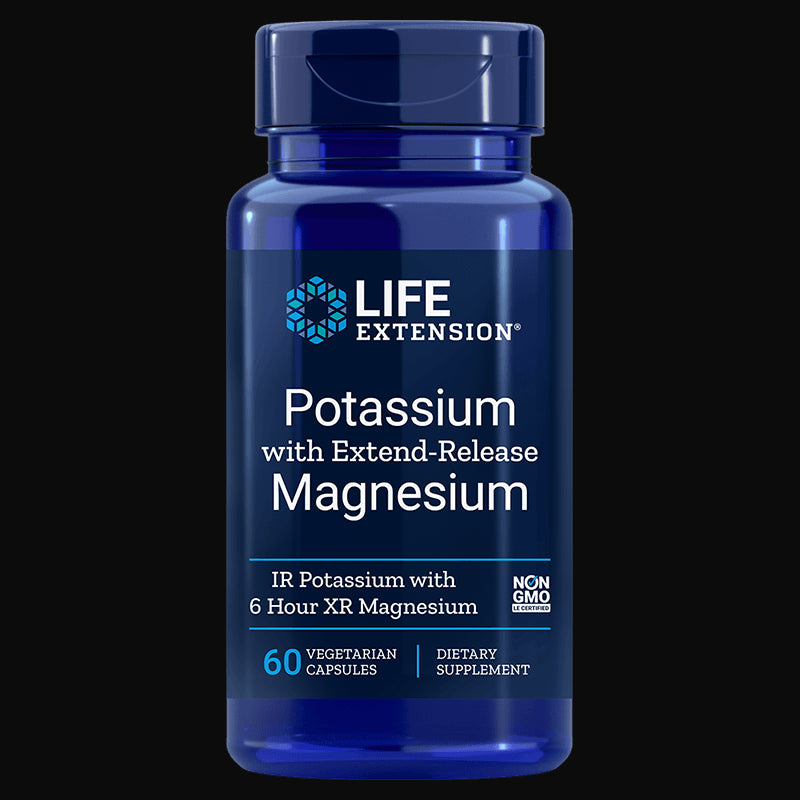 Kalium mit verlängerter Freisetzung von Magnesium 60 Kapseln LEBENSVERLÄNGERUNG