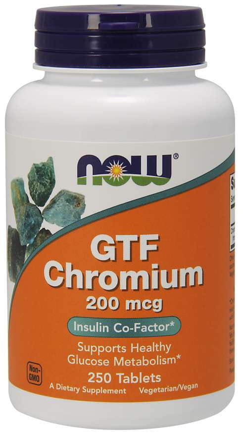 Gtf Chromium Chrome GTF 200 mcg 250 Tabletten JETZT LEBENSMITTEL Immagine principale del prodotto