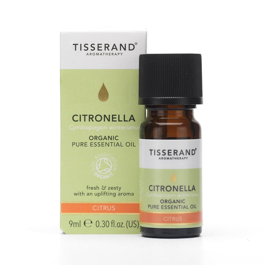 Bio Citronellaöl in 9 ml Flasche von TISSERAND AROMATHERAPY, naturreines ätherisches Zitronengrasöl für Wellness und Aromatherapie