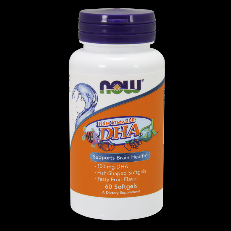 DHA kaubar für Kinder 100 MG 60 Kapseln NOW FOODS