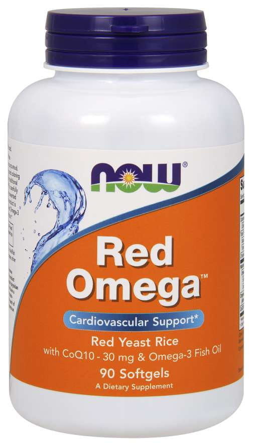Rote Omega-90-Kapseln von NOW FOODS, hochwertige Nahrungsergänzung mit Omega-Fettsäuren in Kapsel-Form