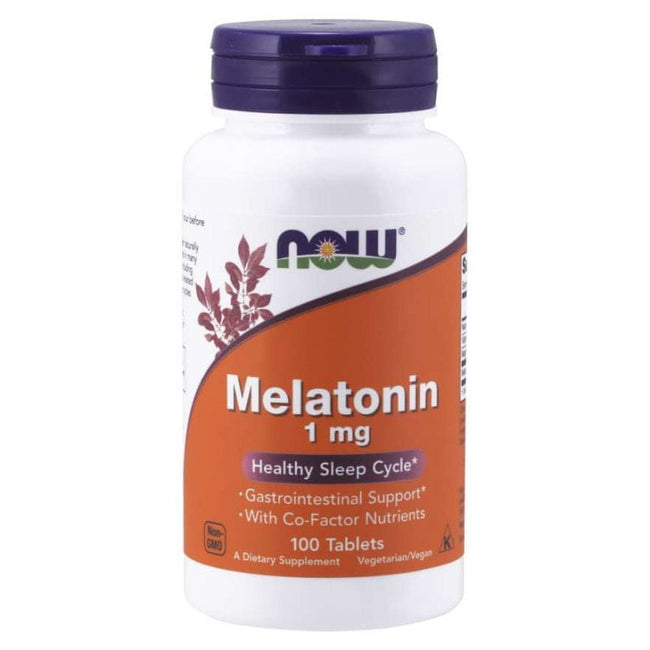 Melatonin 1 MG und Niacin und Magnesium und Vitamin B6 NOW FOODS 100 Tabletten Hover Image