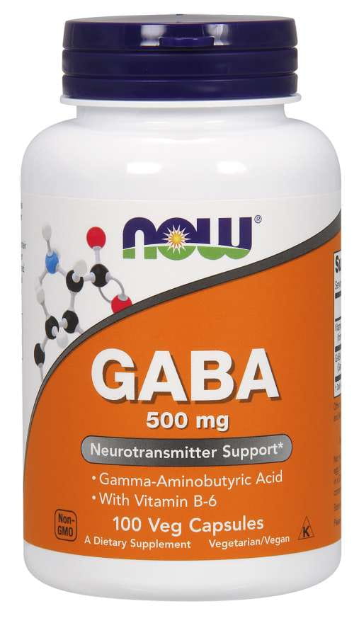 Gaba Gamma-Aminobuttersäure 500 MG und Vitamin B6 100 Kapseln NOW FOODS