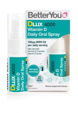 D4000 Vitamin-D-Spray von BETTERYOU, 15 ml Flasche mit Sprayöffnung, vitaminreiche Nahrungsergänzung in handlicher Verpackung