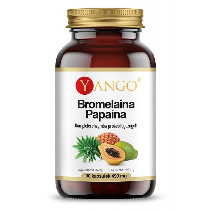 Bromelain und Papain 90 Kapseln YANGO मुख्य छवि