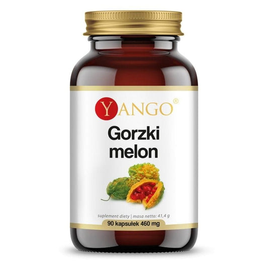 Bittermelonenextrakt 370 mg in 90 Kapseln von YANGO, close-up der Kapseln auf weißem Hintergrund