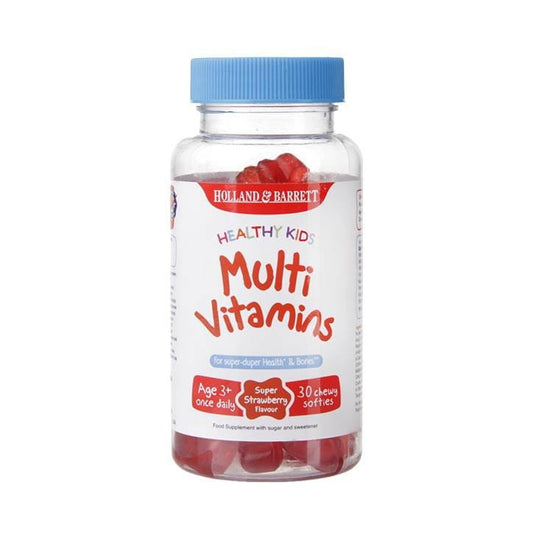 Gesunde Kinder-Multivitamine in Form von 30 Gelees von HOLLAND & BARRETT, bunt und kindgerecht.