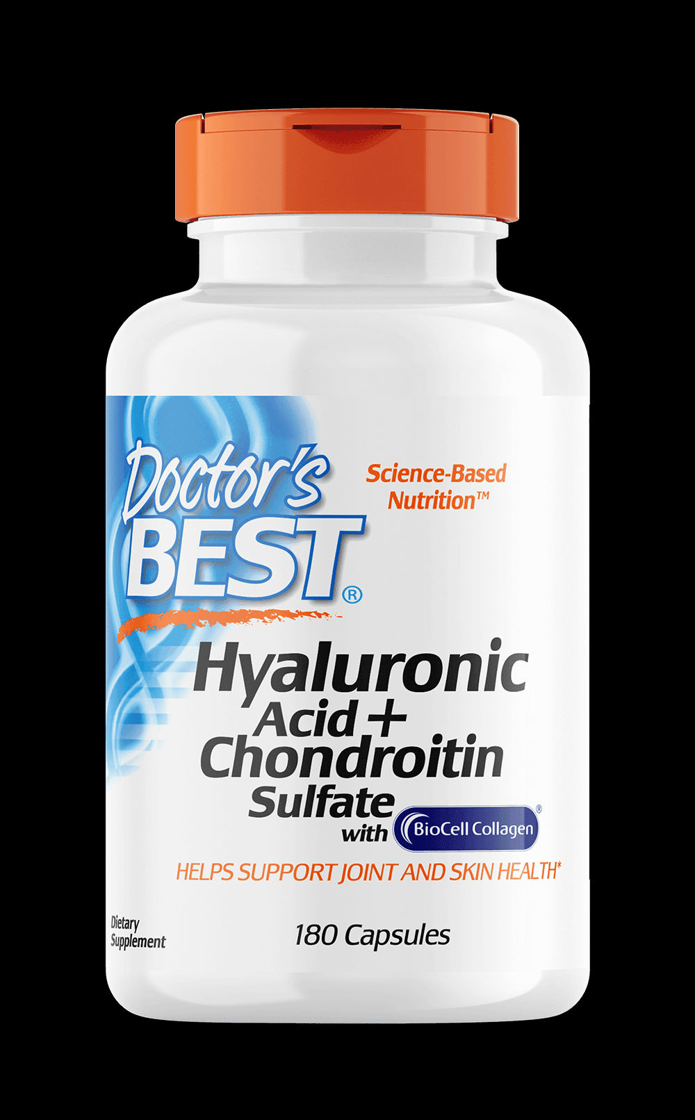 Hyaluronsäure + Chondroitinsulfat + hydrolysiertes Kollagen Typ II Hyaluronsäure + Chondroitinsulfat mit Biocell-Kollagen 180 Kapseln DOCTOR'S BEST