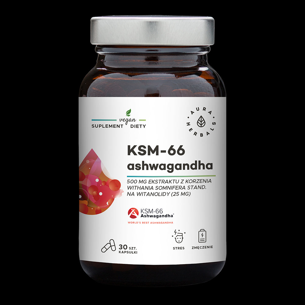 Ashwagandha KSM66 Wurzel 500 MG 30 Kapseln AURA HERBALS