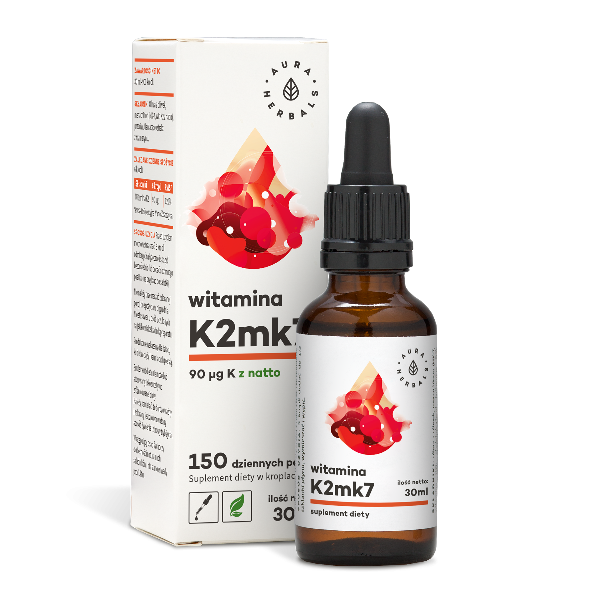 Vitamin K2MK7 in Tropfen von 30 ml AURA HERBALS