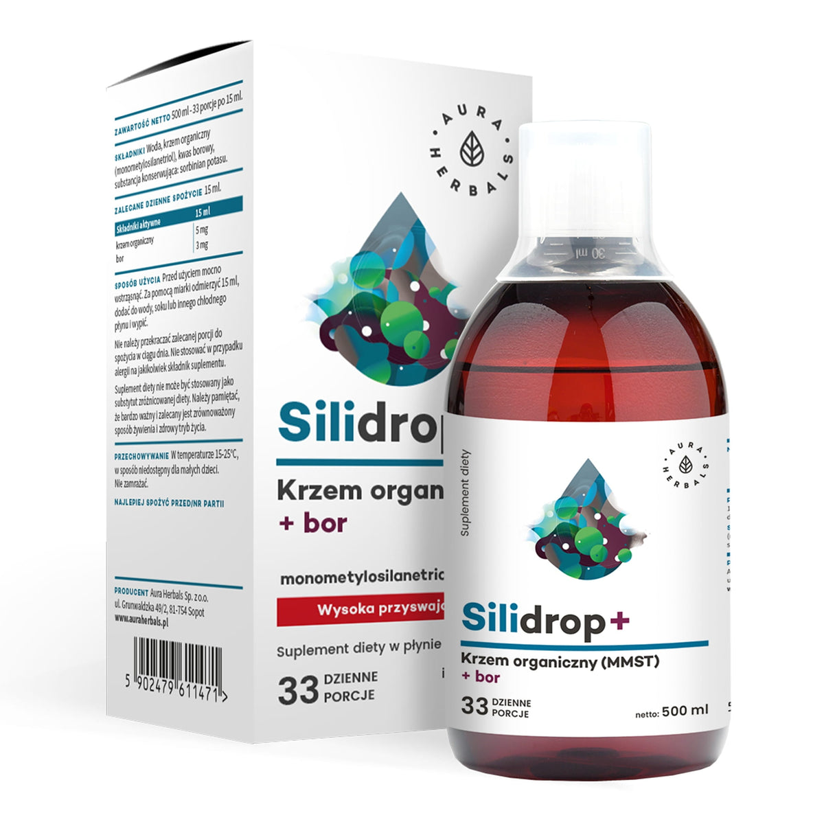 Silidropi Silizium und Borsäure 500 ml AURA HERBALS