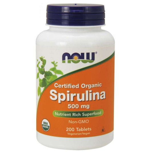 Eco Spirulina 500 mg Tabletten von NOW FOODS, 200 vegane Kapseln, nährstoffreiche Spirulina-Tabletten für gesunde Ernährung