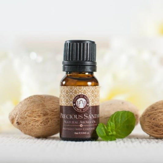 Edelsandale Duftöl 10 ml von SONG OF INDIA, aromatisches ätherisches Öl in dunkler Flasche, ideal für Entspannung und Aromatherapie