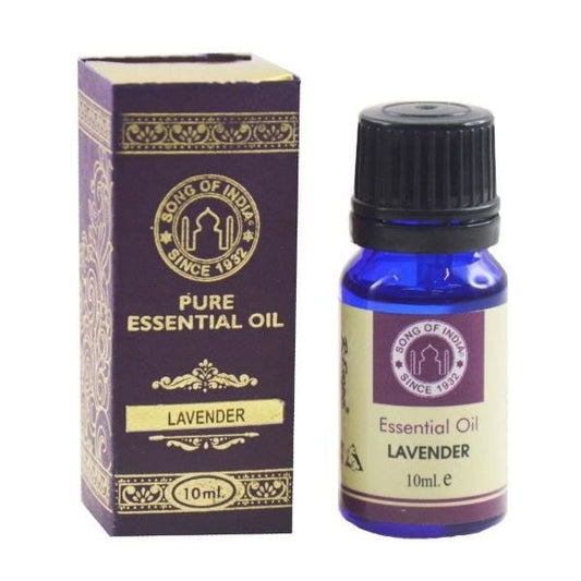 Ätherisches Lavendelöl von SONG OF INDIA in 10 ml Flasche, naturbelassenes ätherisches Öl für Aromatherapie und Entspannung.