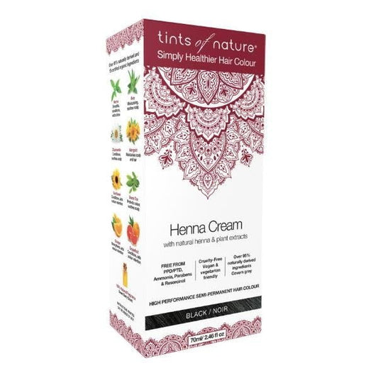 Semipermanente Haarfarbe in Creme mit Henna - schwarz TINTS OF NATURE